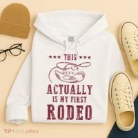This Actually Is My First Rodeo Cow Hoodie thumb 4