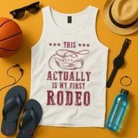This Actually Is My First Rodeo Cow Tank Top thumb 4