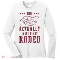 This Actually Is My First Rodeo Cow Women's Long Sleeve Shirt thumb 0