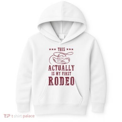 This Actually Is My First Rodeo Cow Kids Hoodie