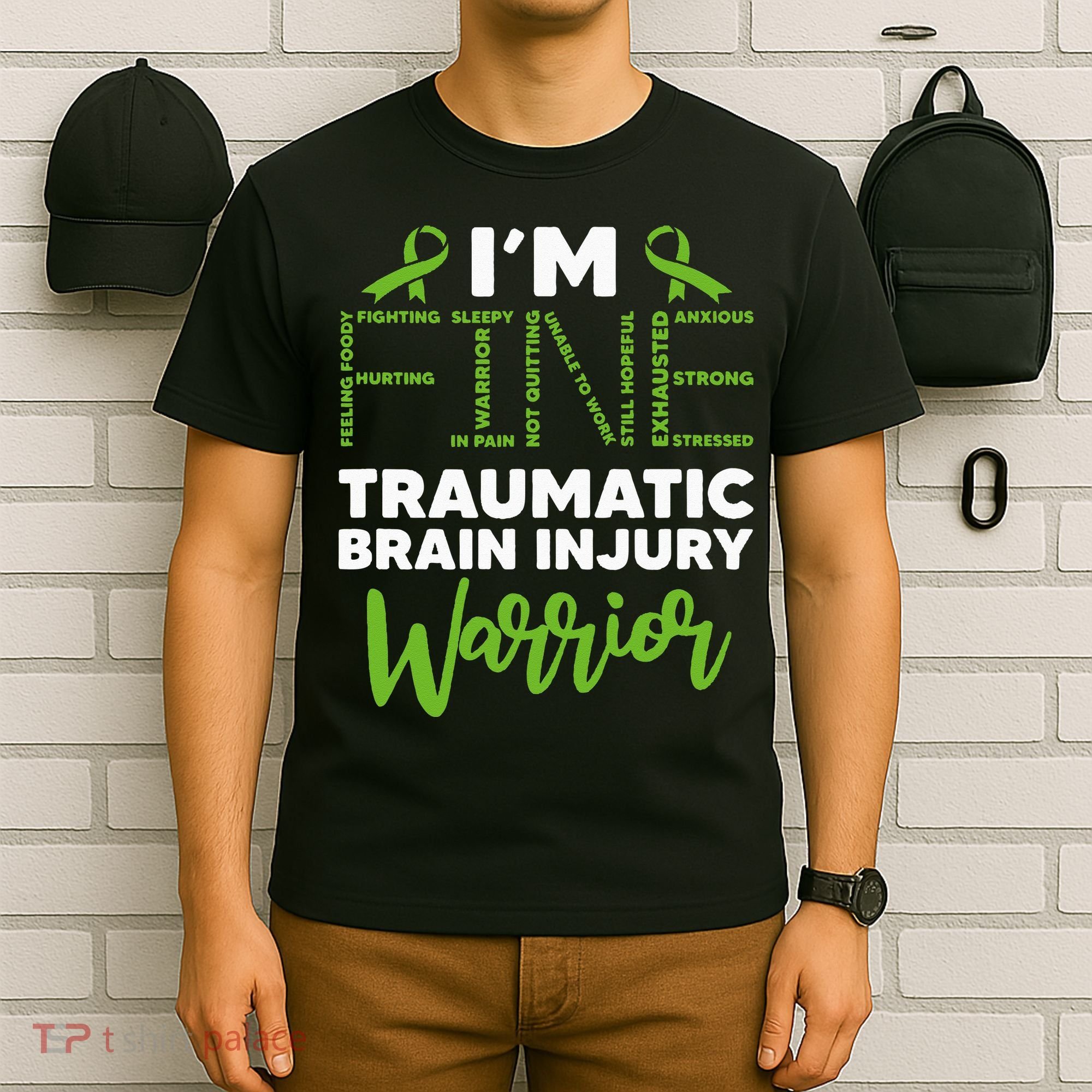TBI Awareness Im Fine Traumatic Brain Injury Warrior T-Shirt