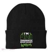 TBI Awareness Im Fine Traumatic Brain Injury Warrior Beanie thumb 0