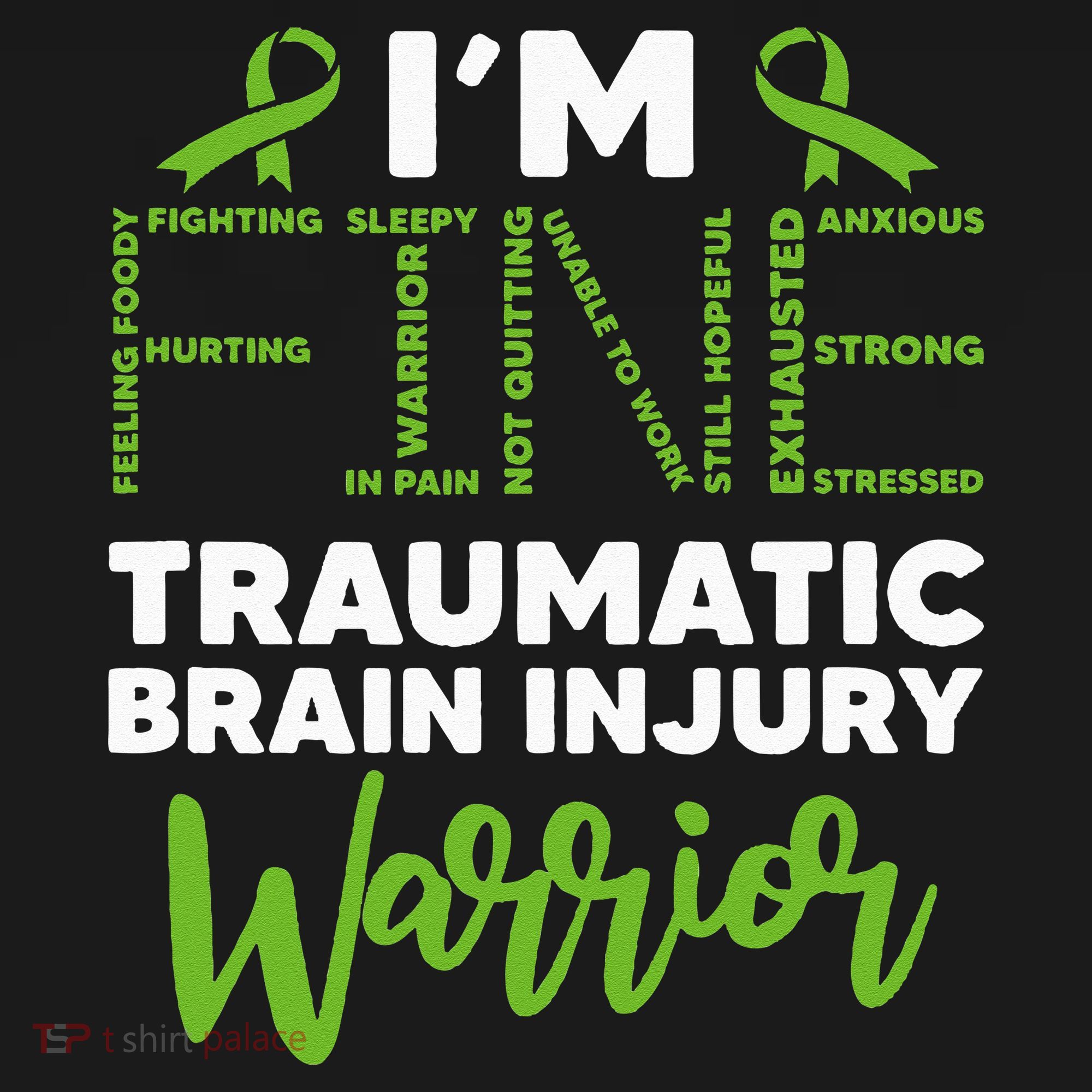 TBI Awareness Im Fine Traumatic Brain Injury Warrior Women's Hoodie