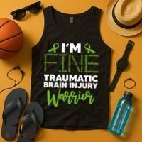 TBI Awareness Im Fine Traumatic Brain Injury Warrior Tank Top thumb 4