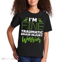 TBI Awareness Im Fine Traumatic Brain Injury Warrior Kids T-Shirt thumb 2