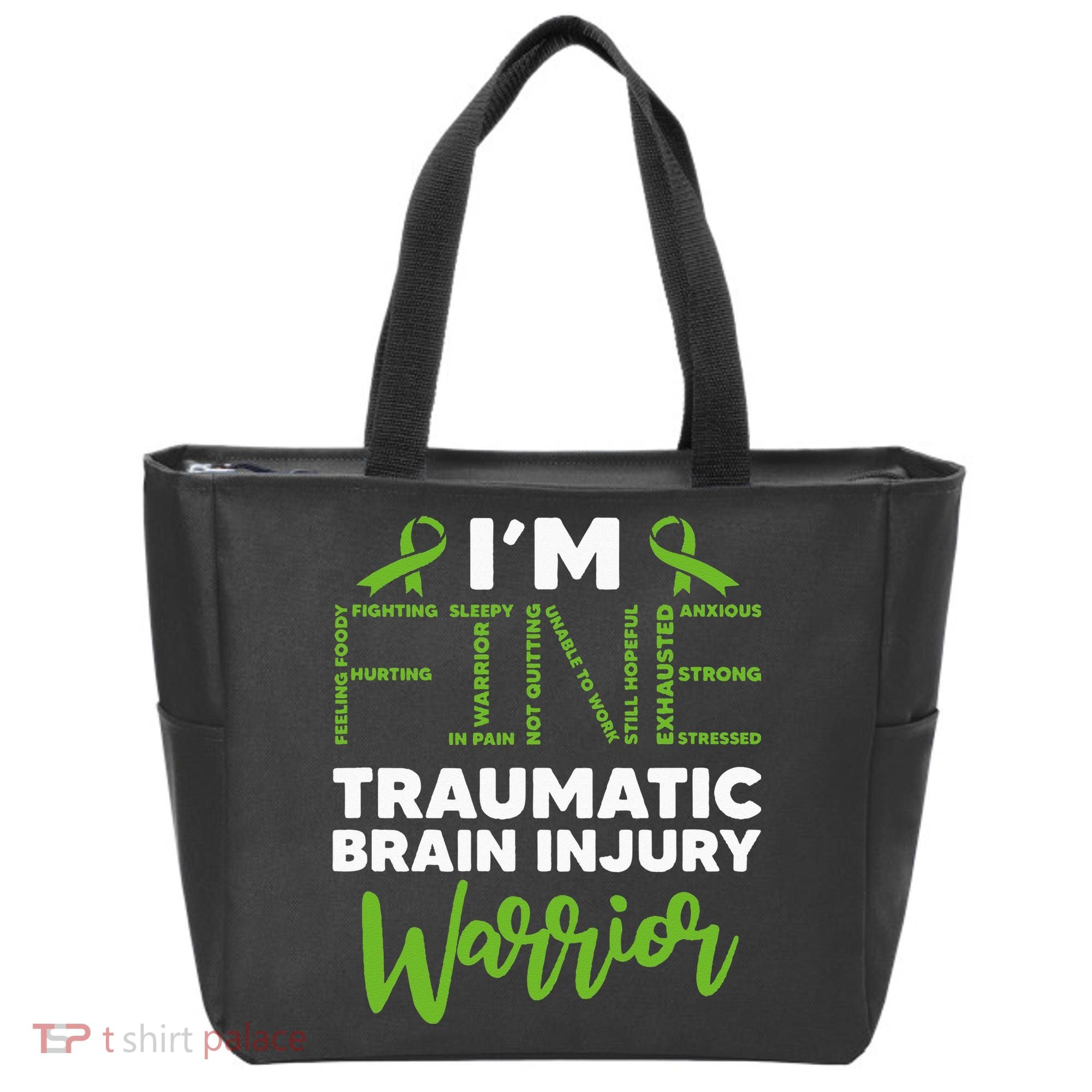 TBI Awareness Im Fine Traumatic Brain Injury Warrior Tote Bag