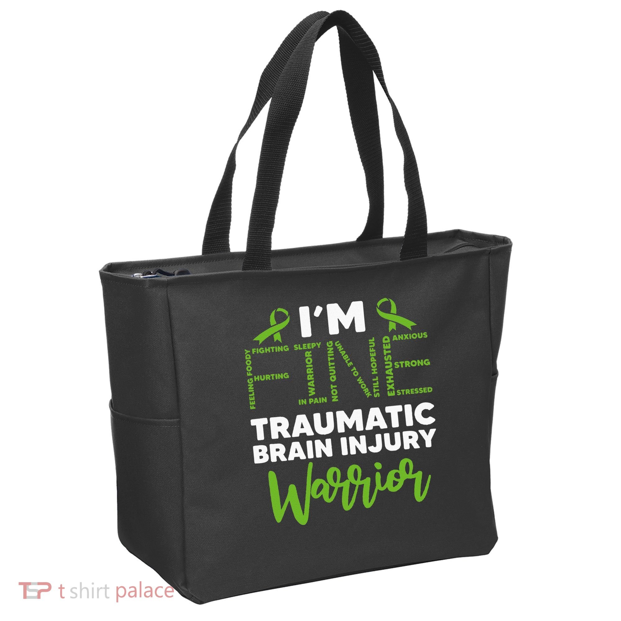 TBI Awareness Im Fine Traumatic Brain Injury Warrior Tote Bag