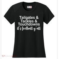 Tailgates Tackles Touchdowns Football All Day Women's Cooling Performance Crew T-Shirt thumb 0