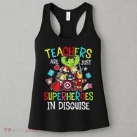 Teachers Are Just Superheroes In Disguise Back To School Women's Tank Top thumb 3