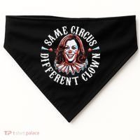 Trump Anti Kamala Harris Same Circus Different Clown Funny Gift USA-Made Doggie Bandana thumb 0