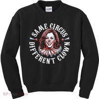 Trump Anti Kamala Harris Same Circus Different Clown Funny Gift Kids Sweatshirt thumb 0