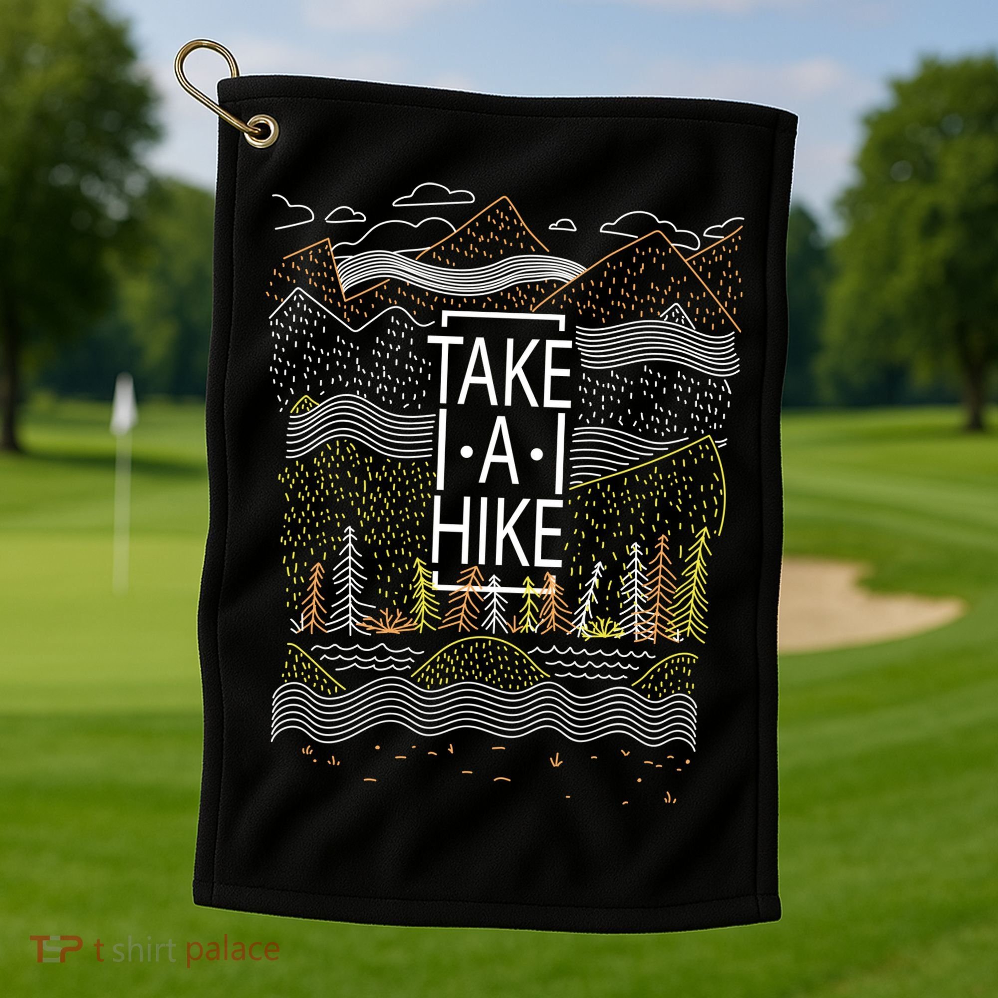 Take A Hike Outdoor Hiking And Camping Golf Towel