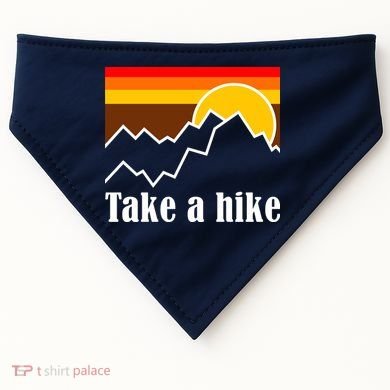 Take A Hike Sunset Funny Hiking USA-Made Doggie Bandana
