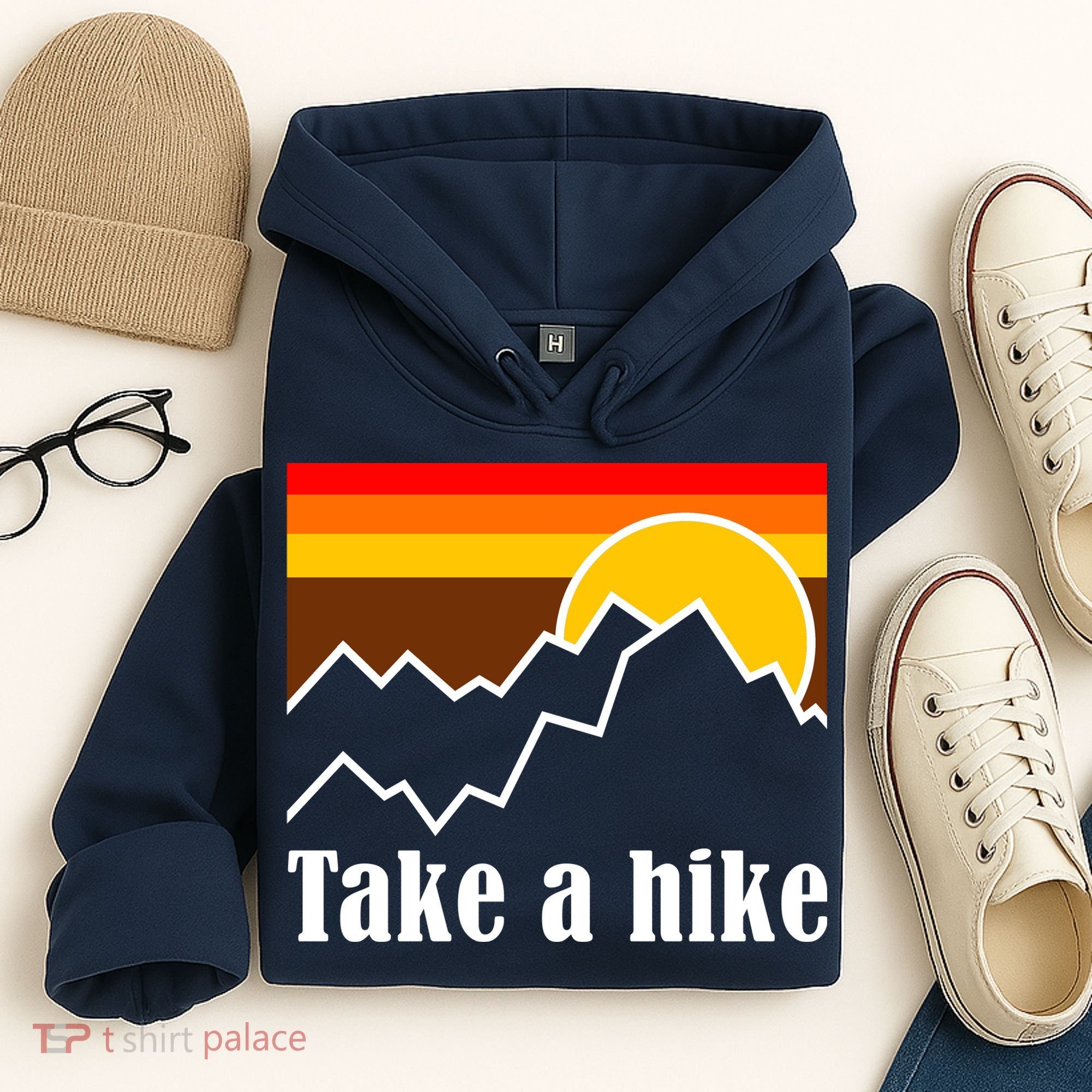 Take A Hike Sunset Funny Hiking Hoodie