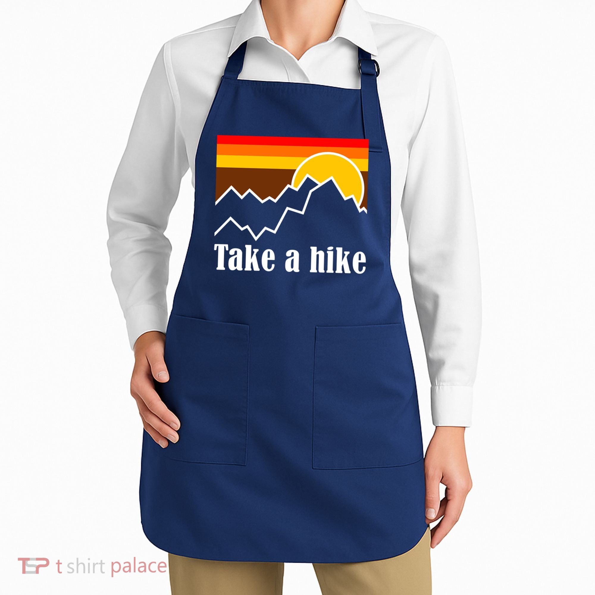 Take A Hike Sunset Funny Hiking Apron