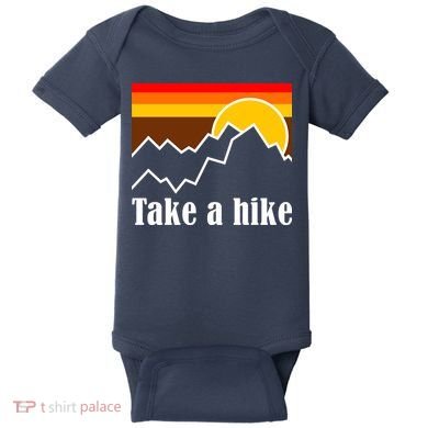 Take A Hike Sunset Funny Hiking Baby Bodysuit