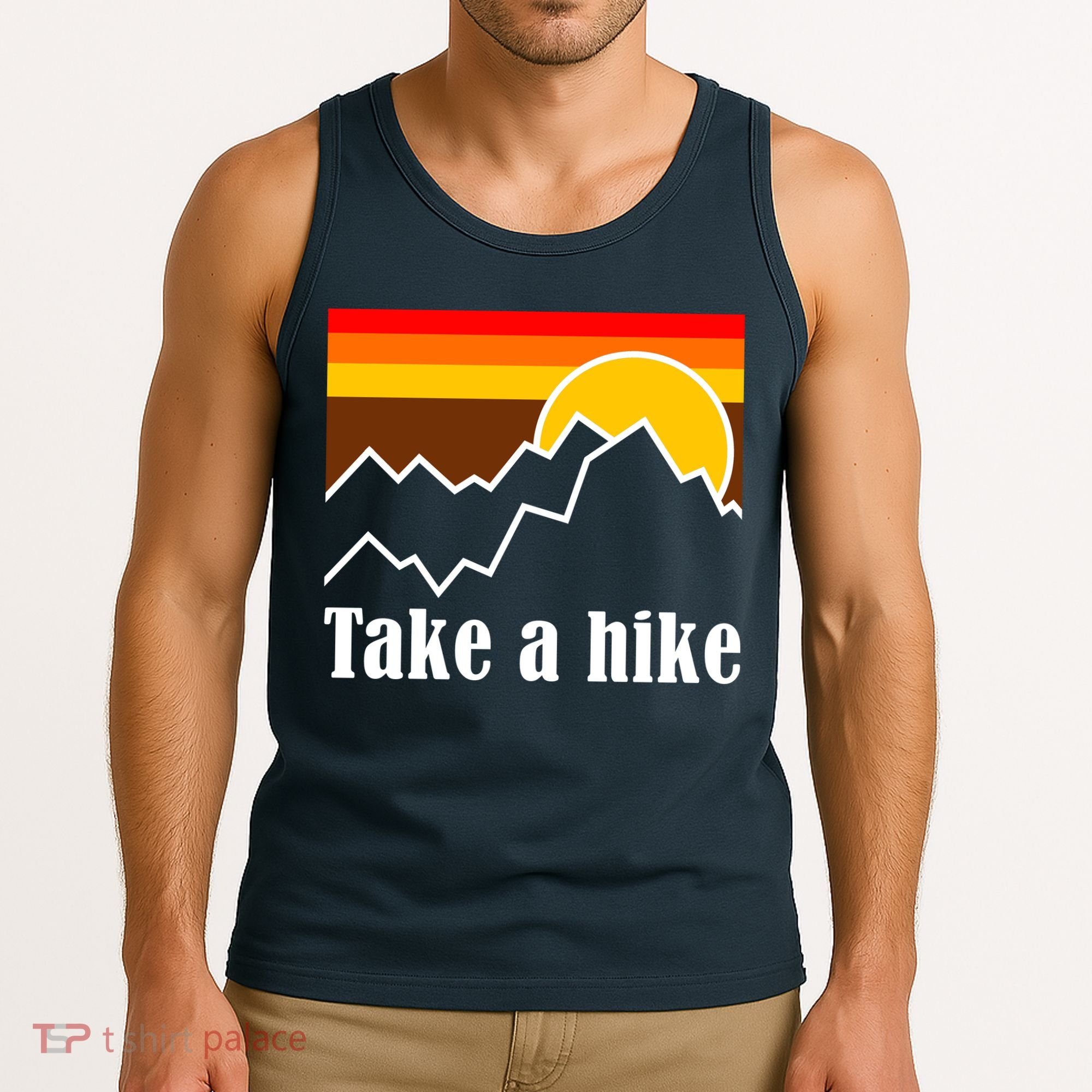 Take A Hike Sunset Funny Hiking Tank Top