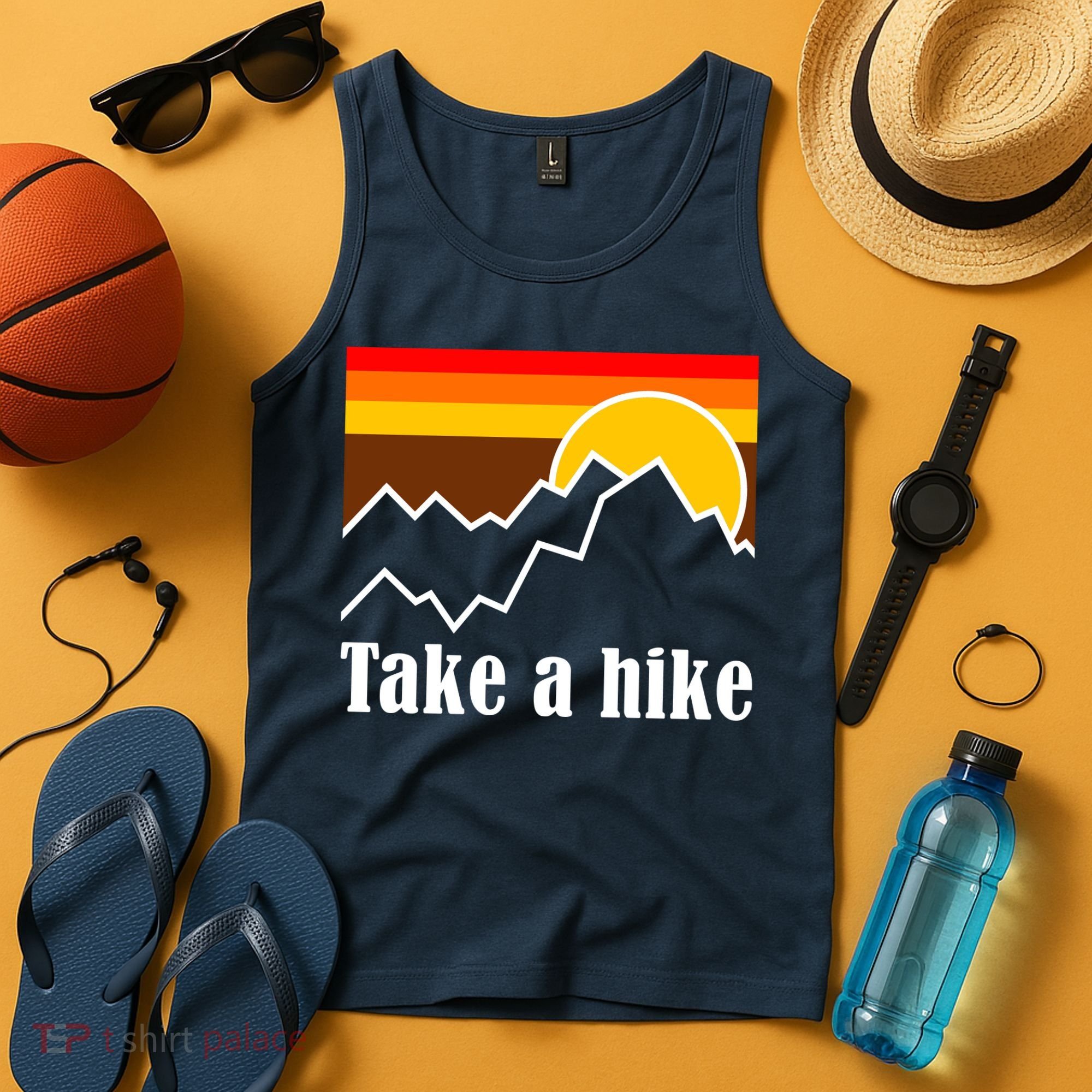Take A Hike Sunset Funny Hiking Tank Top