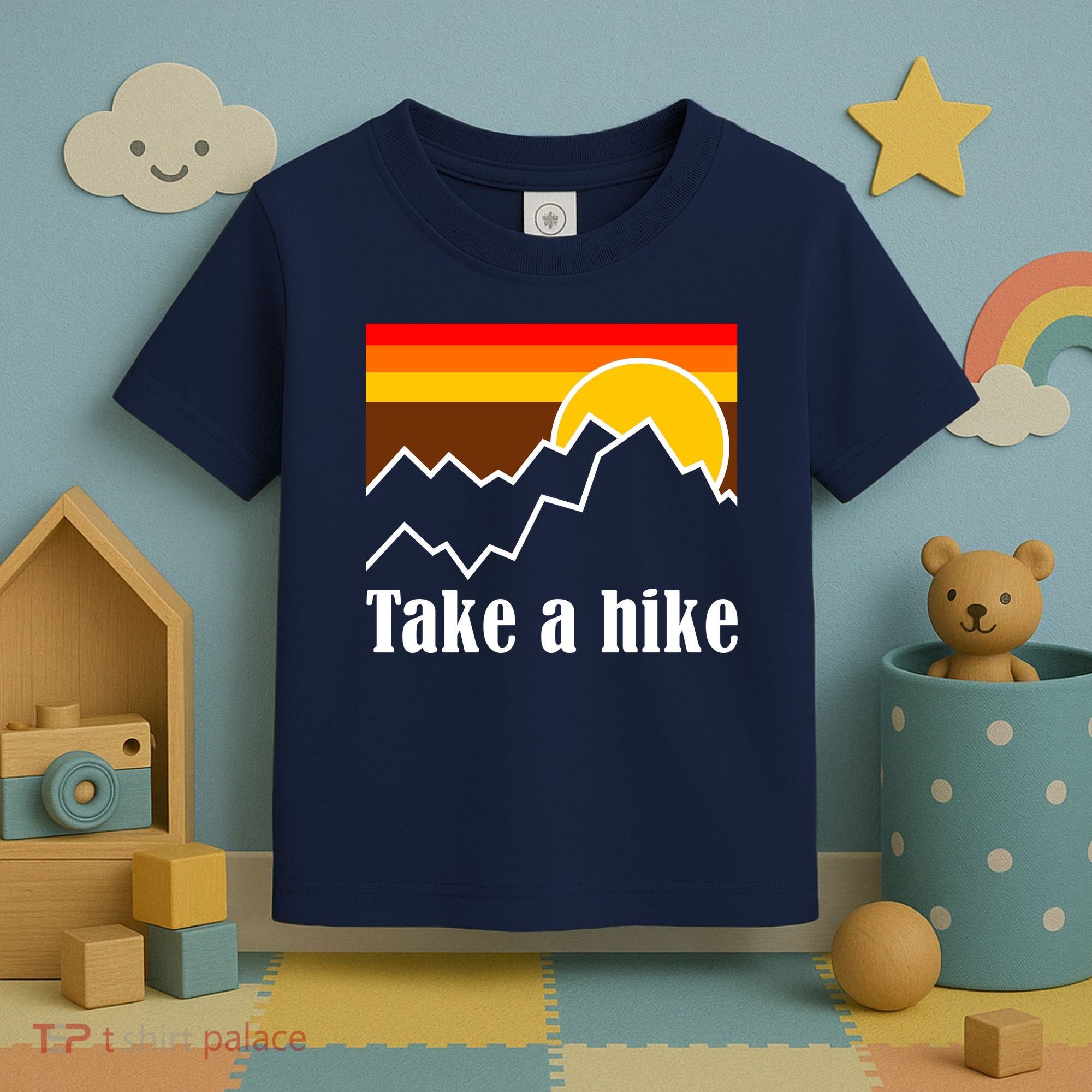 Take A Hike Sunset Funny Hiking Toddler T-Shirt