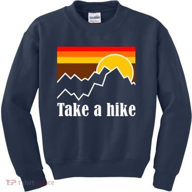 Take A Hike Sunset Funny Hiking Kids Sweatshirt