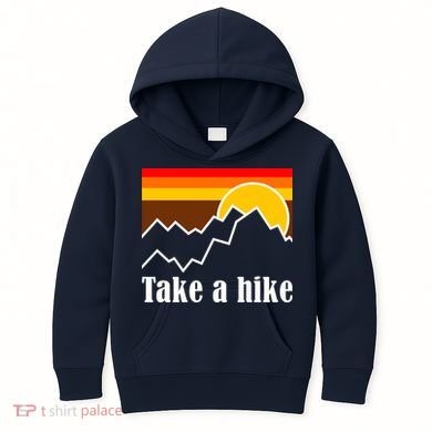 Take A Hike Sunset Funny Hiking Kids Hoodie
