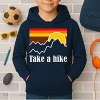 Take A Hike Sunset Funny Hiking Kids Hoodie thumb 2