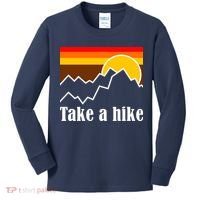 Take A Hike Sunset Funny Hiking Kids Long Sleeve Shirt thumb 0
