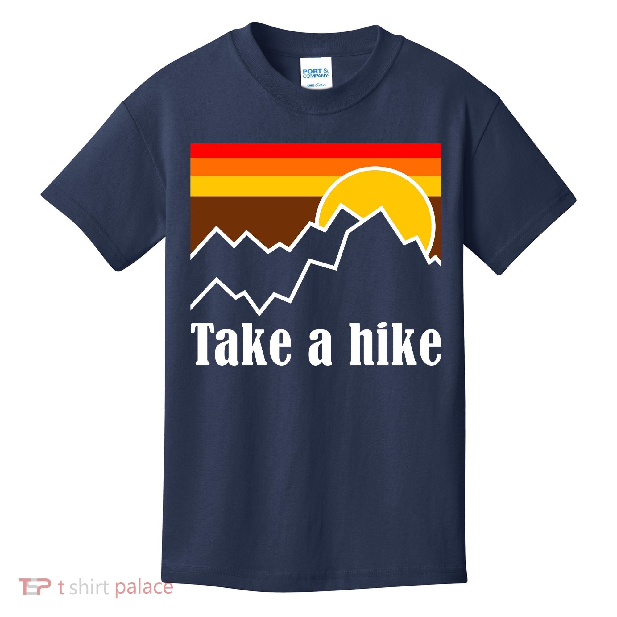 Take A Hike Sunset Funny Hiking Kids T-Shirt