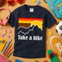 Take A Hike Sunset Funny Hiking Kids T-Shirt thumb 3