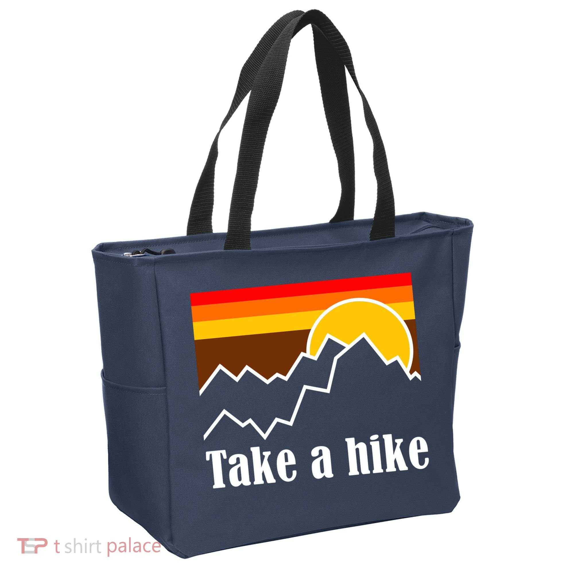 Take A Hike Sunset Funny Hiking Tote Bag