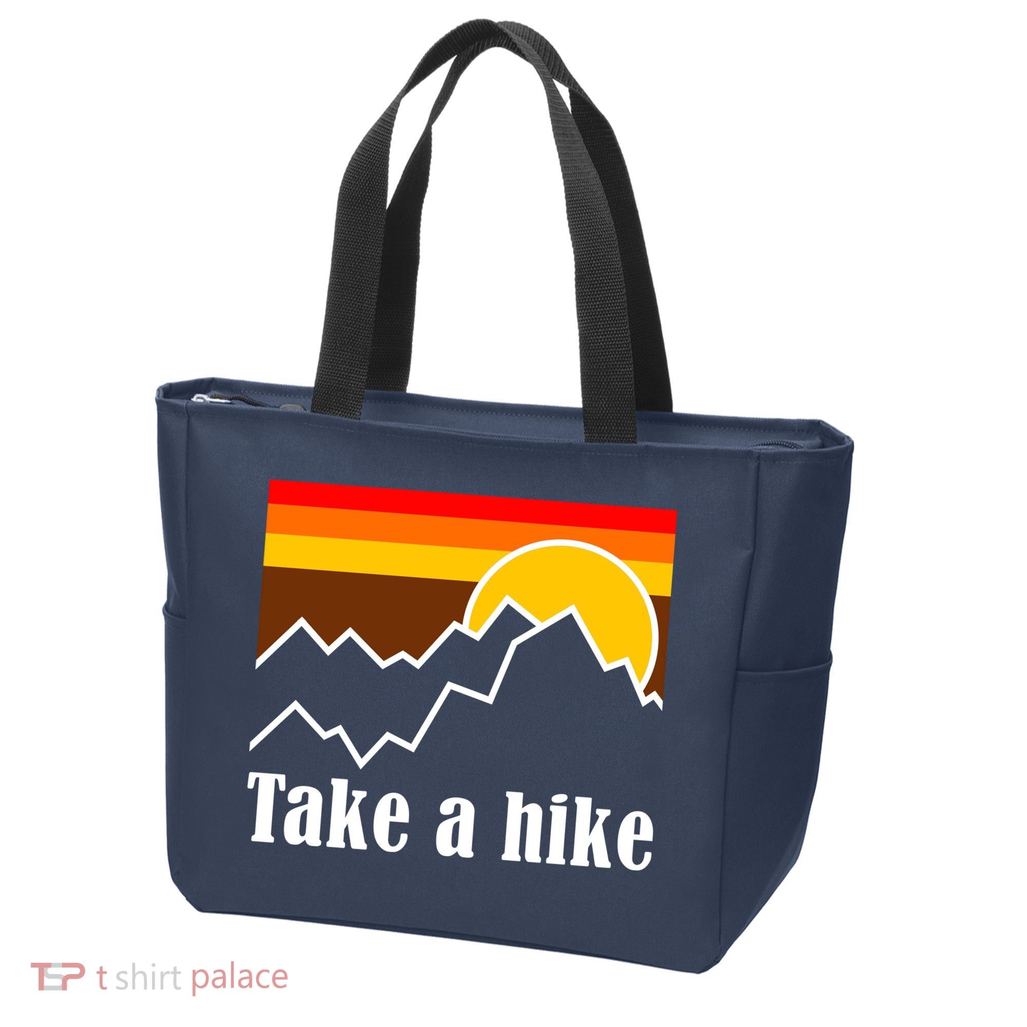 Take A Hike Sunset Funny Hiking Tote Bag