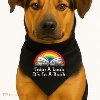 Take A Look, It's In A Book USA-Made Doggie Bandana thumb 1