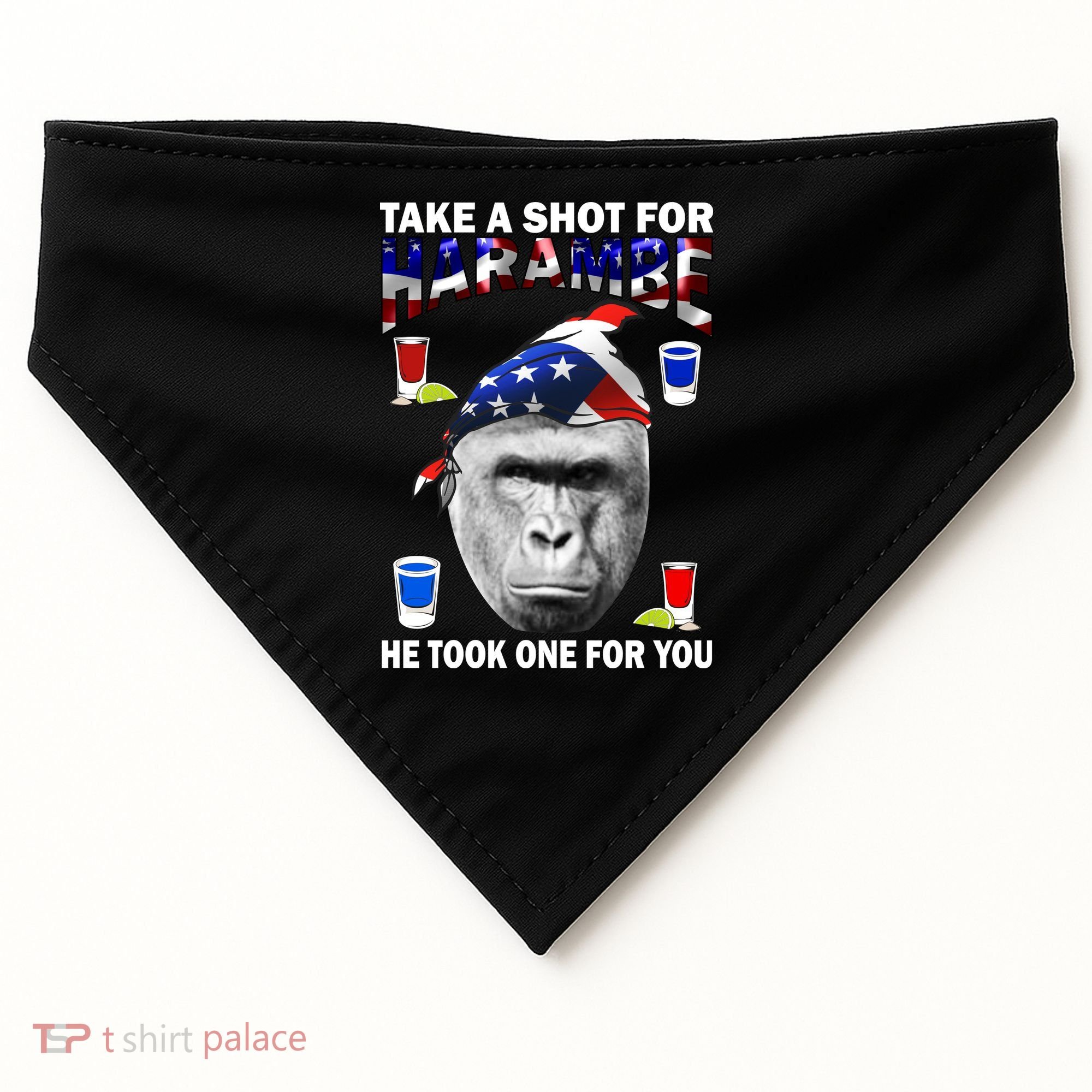 Take A Shot For Harambe USA-Made Doggie Bandana