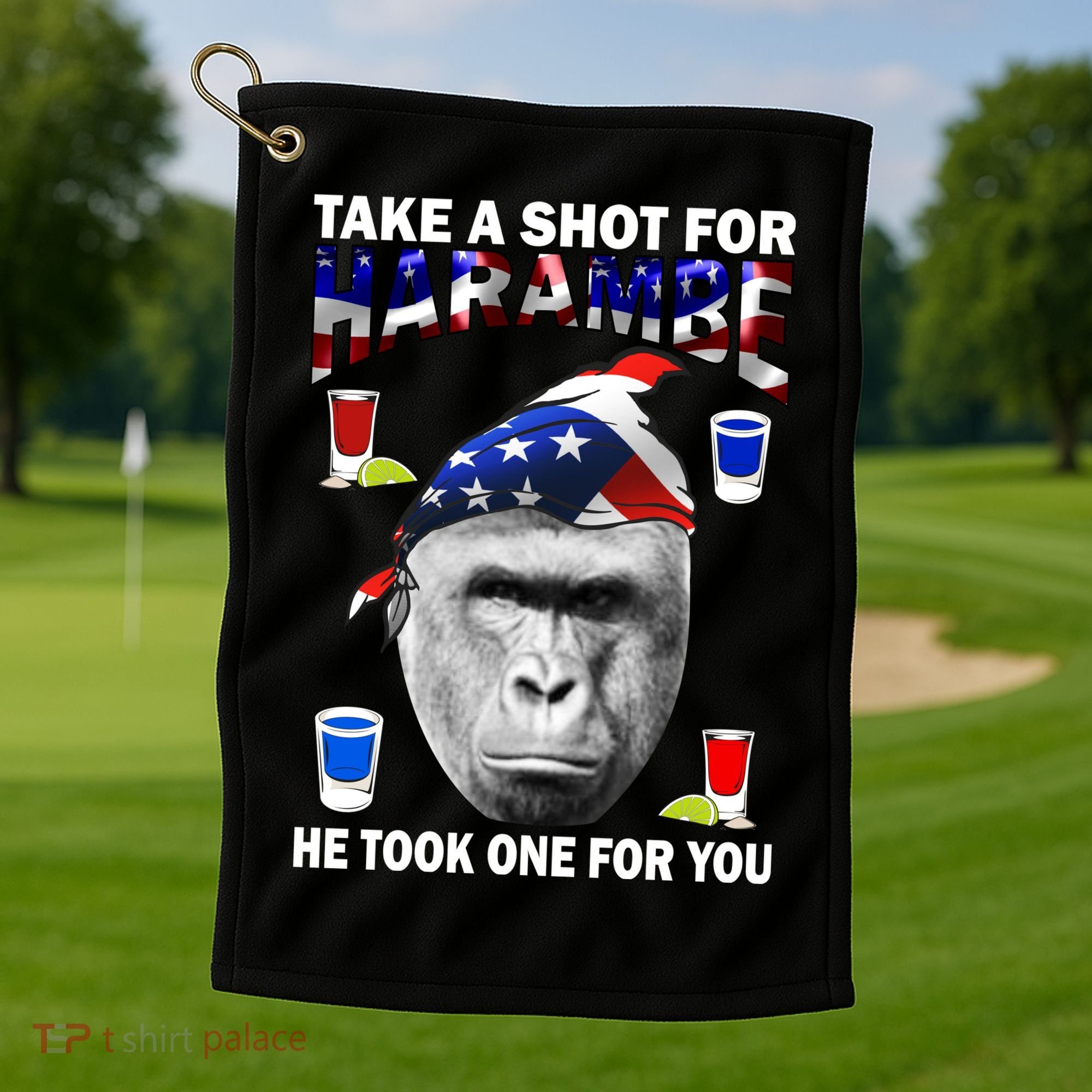 Take A Shot For Harambe Golf Towel