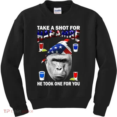 Take A Shot For Harambe Kids Sweatshirt
