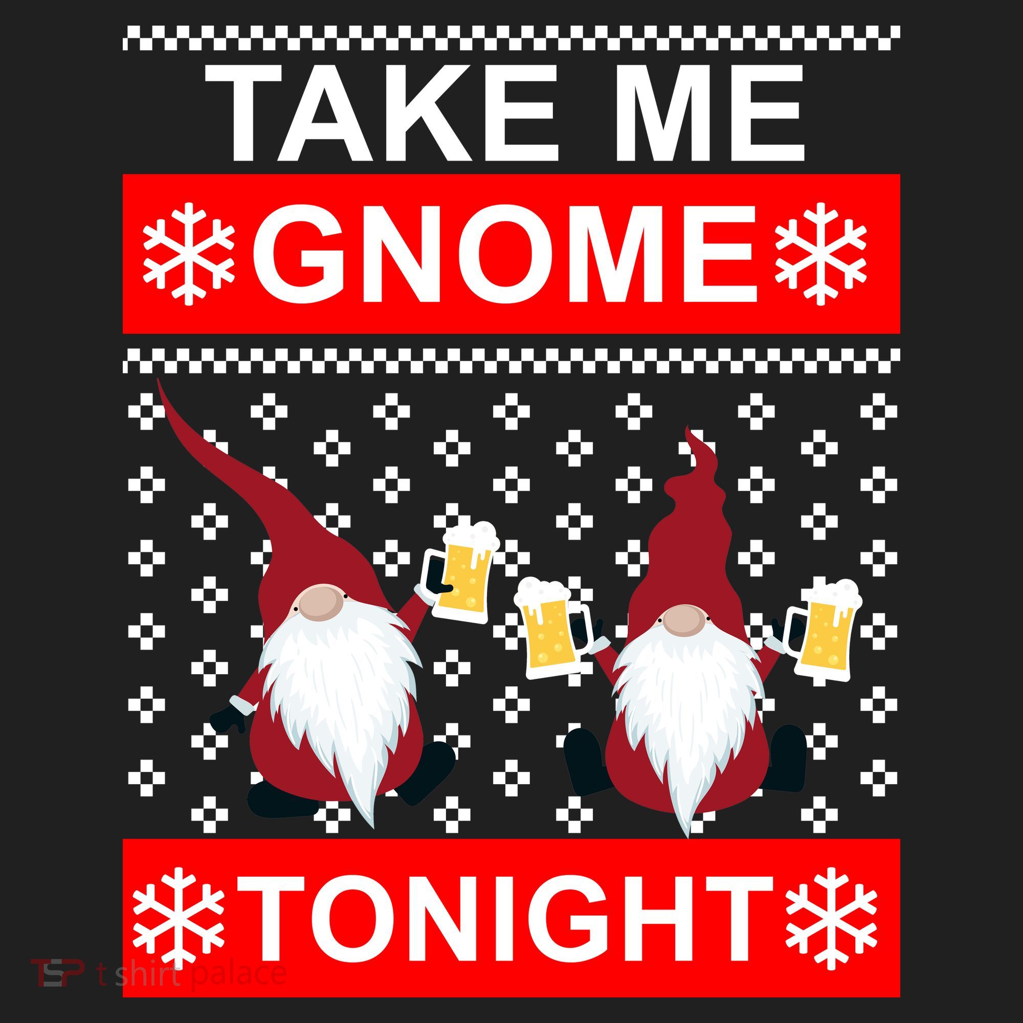 Take Me Gnome Tonight Ugly Christmas Beanie