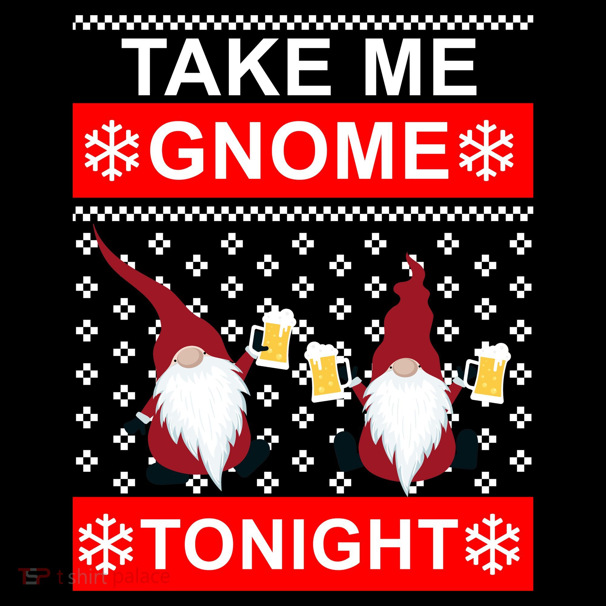 Take Me Gnome Tonight Ugly Christmas Women's Tank Top