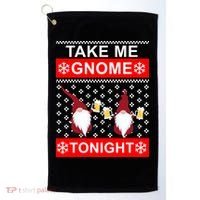 Take Me Gnome Tonight Ugly Christmas Golf Towel thumb 0