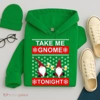 Take Me Gnome Tonight Ugly Christmas Hoodie thumb 4