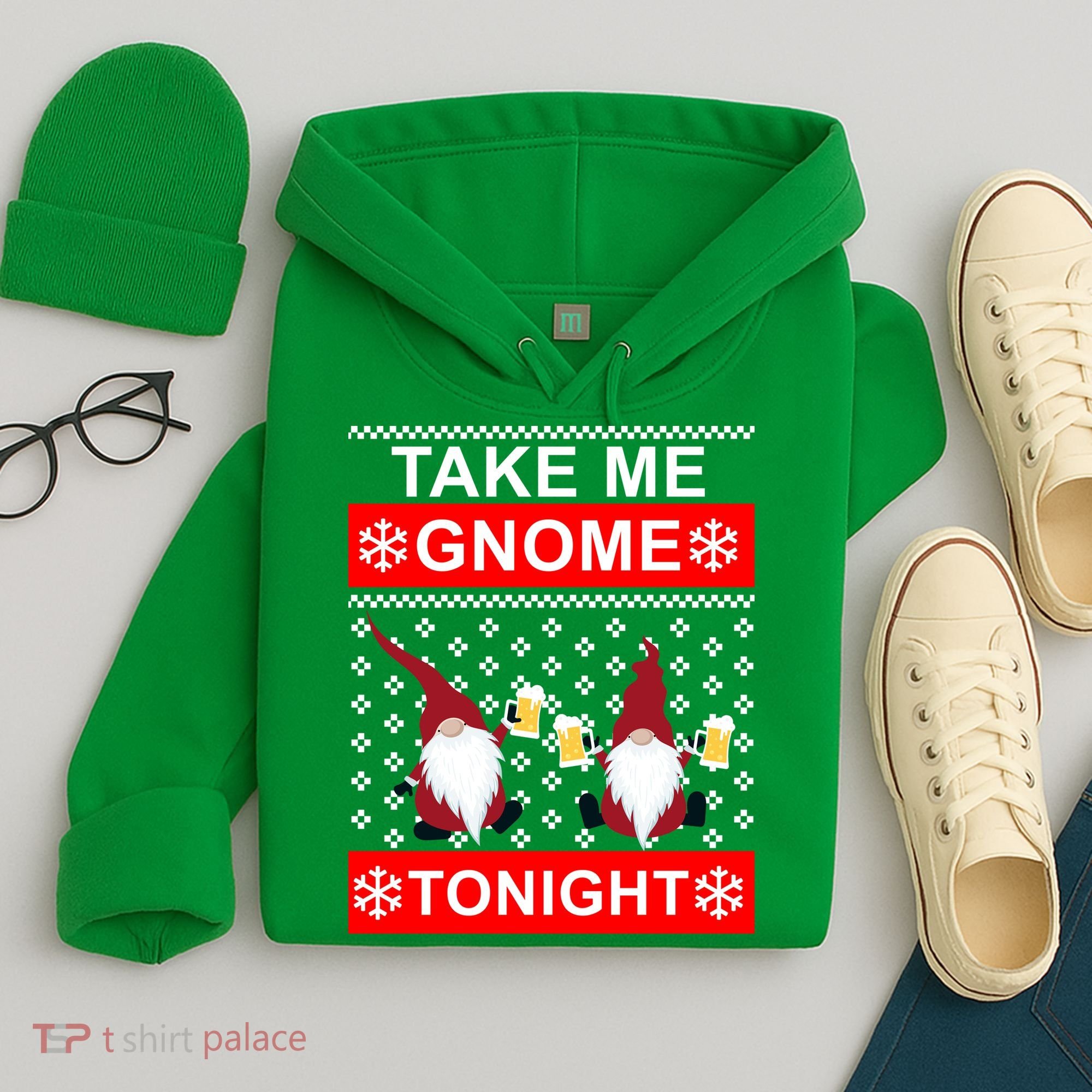 Take Me Gnome Tonight Ugly Christmas Hoodie