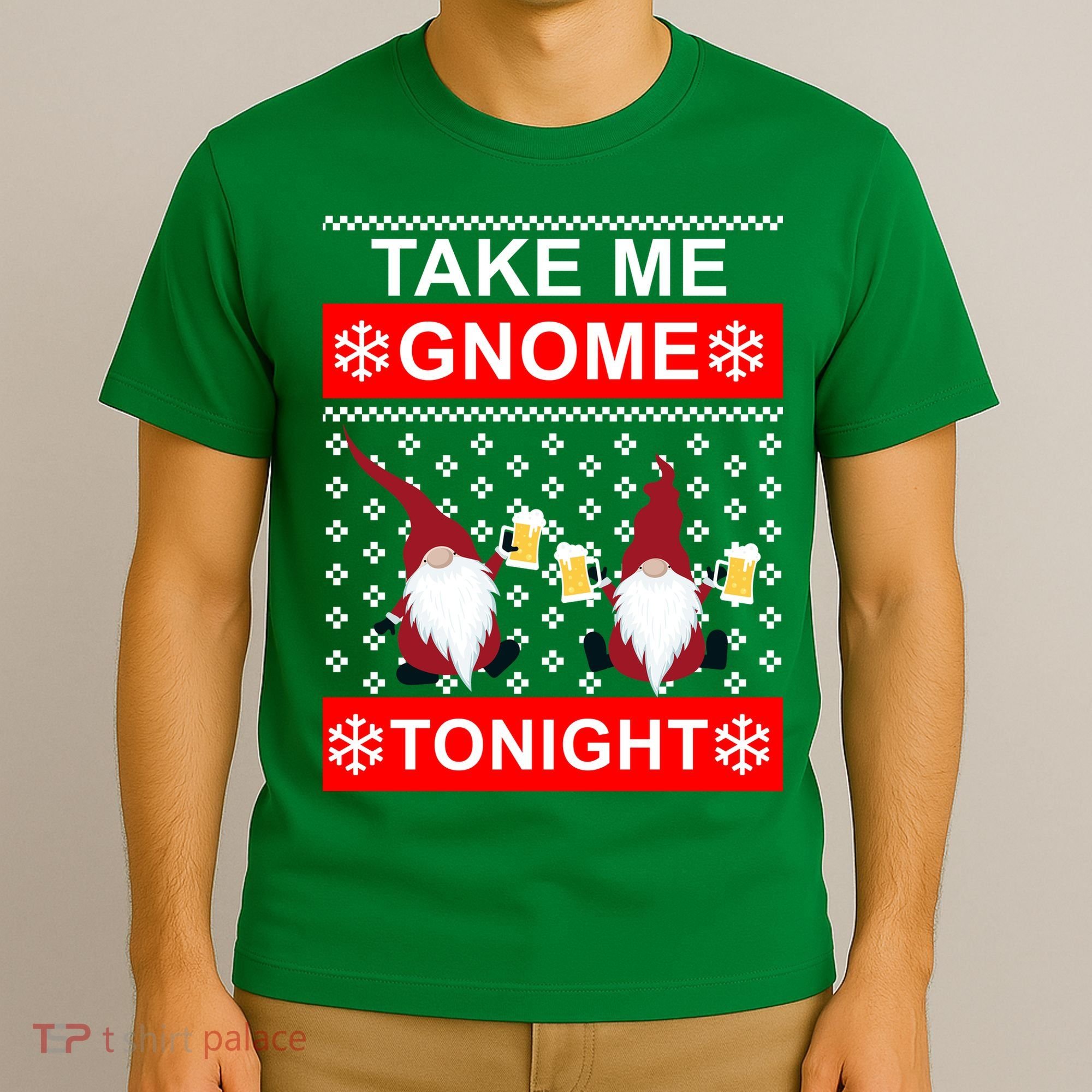 Take Me Gnome Tonight Ugly Christmas T-Shirt