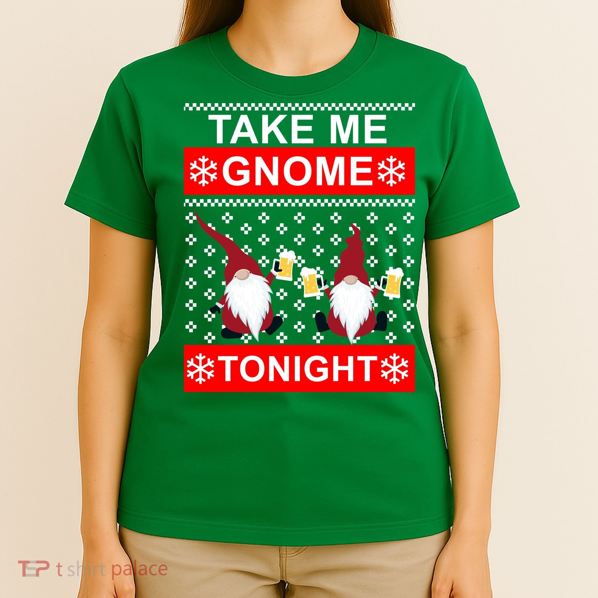 Take Me Gnome Tonight Ugly Christmas T-Shirt