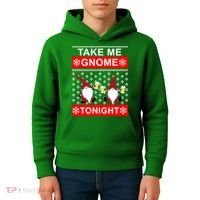 Take Me Gnome Tonight Ugly Christmas Kids Hoodie thumb 4