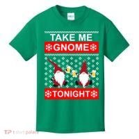 Take Me Gnome Tonight Ugly Christmas Kids T-Shirt thumb 0