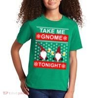 Take Me Gnome Tonight Ugly Christmas Kids T-Shirt thumb 2