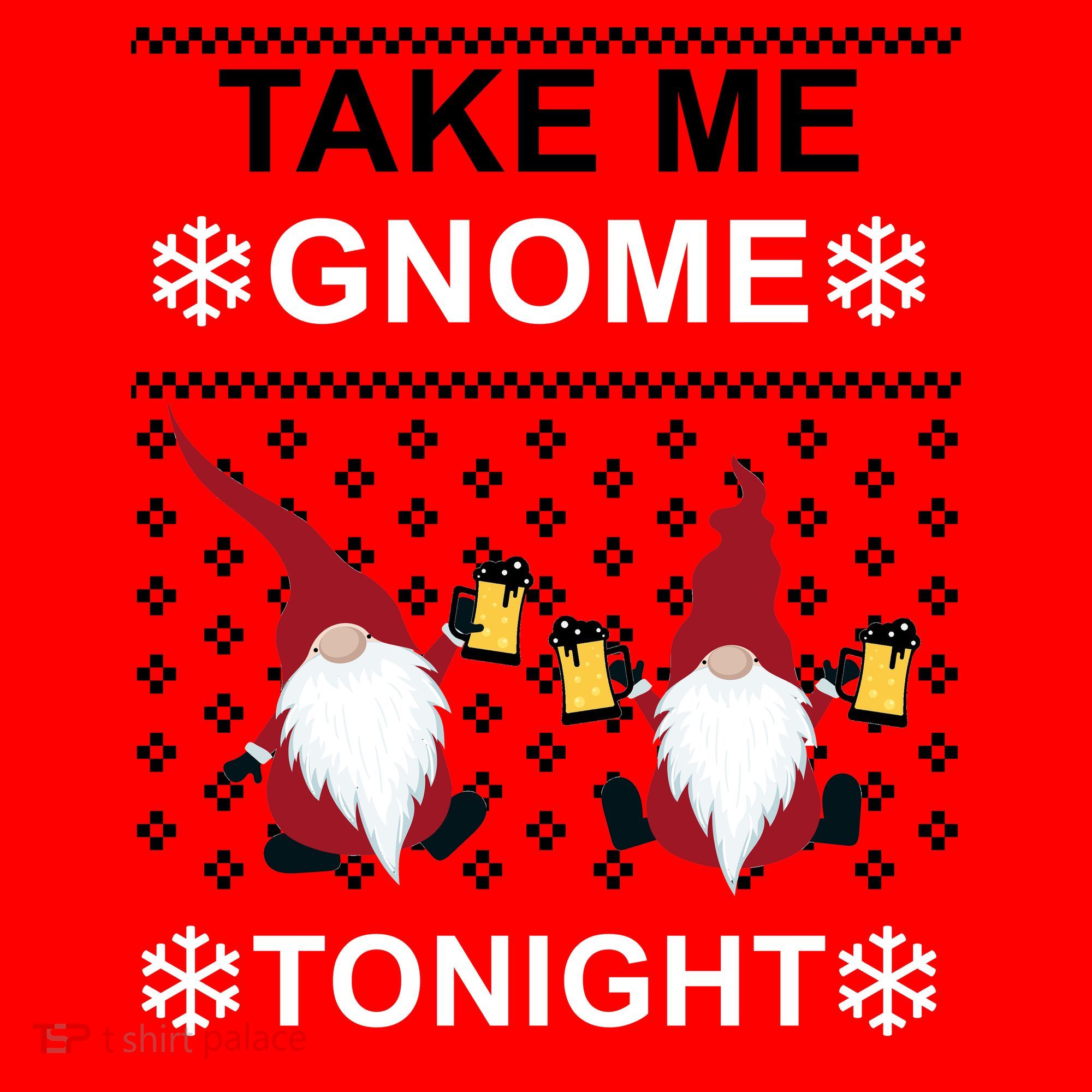 Take Me Gnome Tonight Ugly Christmas Santa Hat