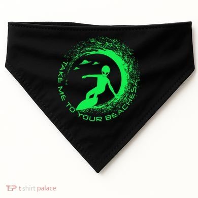 Take Me To Your Beaches Alien USA-Made Doggie Bandana