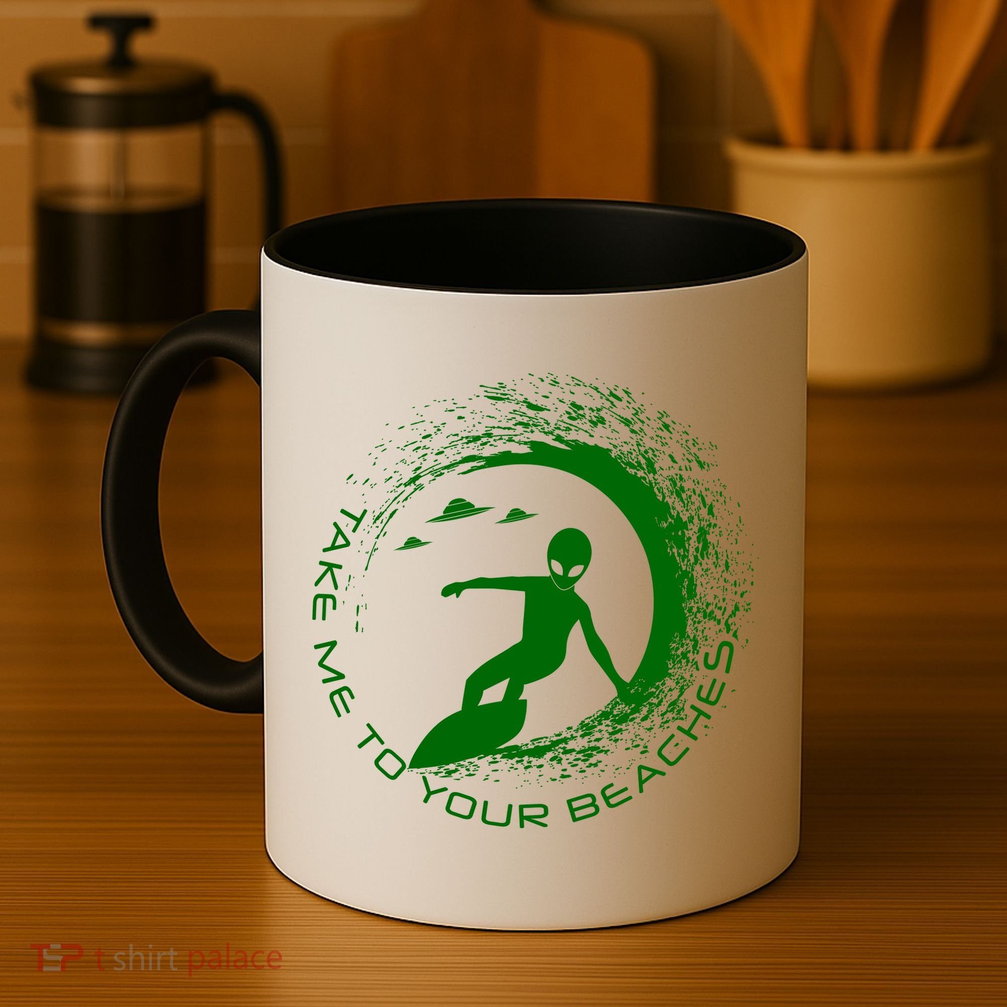 Take Me To Your Beaches Alien Coffee Mug