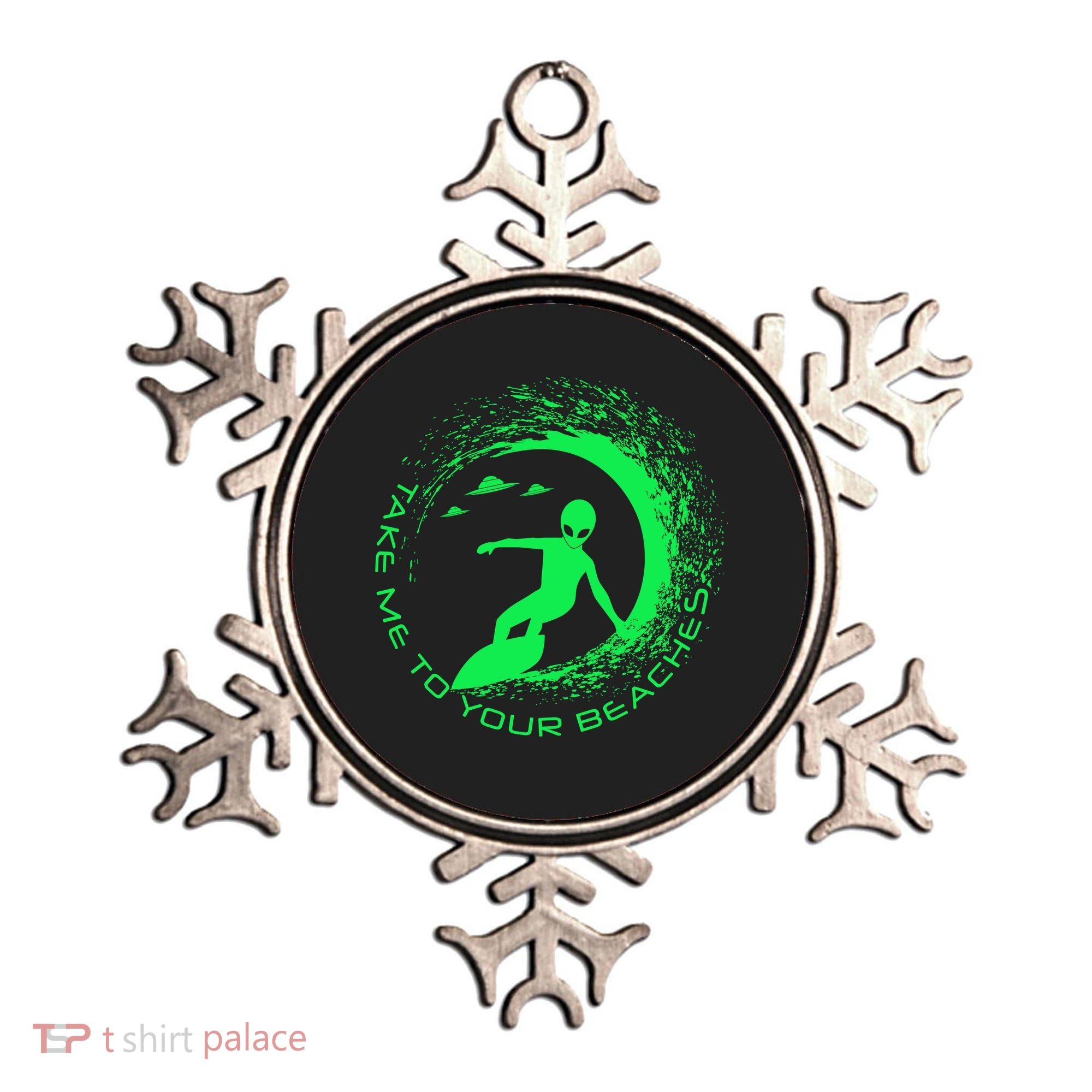 Take Me To Your Beaches Alien Ornament