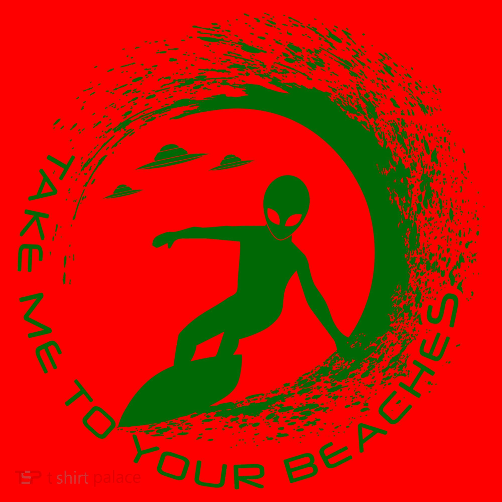 Take Me To Your Beaches Alien Santa Hat